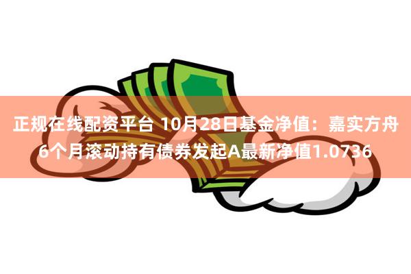 正规在线配资平台 10月28日基金净值：嘉实方舟6个月滚动持有债券发起A最新净值1.0736